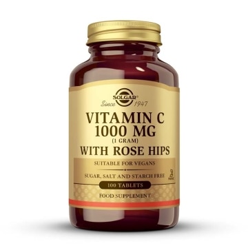 Rose Hips - Vitamina C 1000mg con Escaramujo - 100 comprimidos