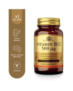 Solgar - Vitamina B12 500 &mu;g - 50 c&aacute;psulas vegetales