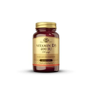 Solgar - Vitamina D3 400 UI - 100 cápsulas blandas