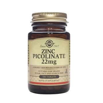 Solgar - Picolinato de zinc - 100 comprimidos