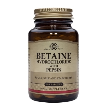 Solgar - Betaína clorhidrato con pepsina - 100 comprimidos