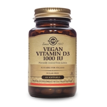 Solgar - Vitamina D3 vegana 1000 UI - 60 cápsulas blandas