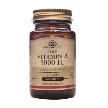 Solgar - Vitamina A seca 5000 UI - 100 comprimidos
