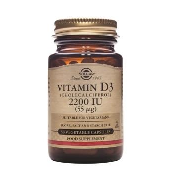 Solgar - Vitamina D3 colecalciferol 2200 UI  (55 μg) - 50 cápsulas vegetales