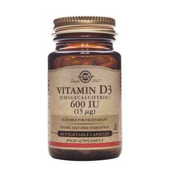 Solgar - Vitamina D3 600 UI - 60 cápsulas vegetales