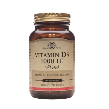Solgar - Vitamina D3 1000 IU 25 μg - 100 cápsulas blandas