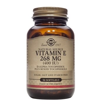 Solgar - Vitamina E 268 mg (400 UI) D-alfa tocoferol y mezcla de tocoferoles - 50 cápsulas blandas
