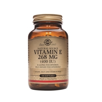 Solgar - Vitamina E 268 mg (400 UI) D-alfa tocoferol y mezcla de tocoferoles - 100 cápsulas blandas