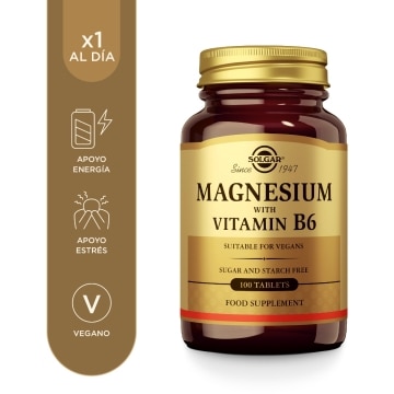 Solgar - Magnesio con Vitamina B6 - 100 comprimidos