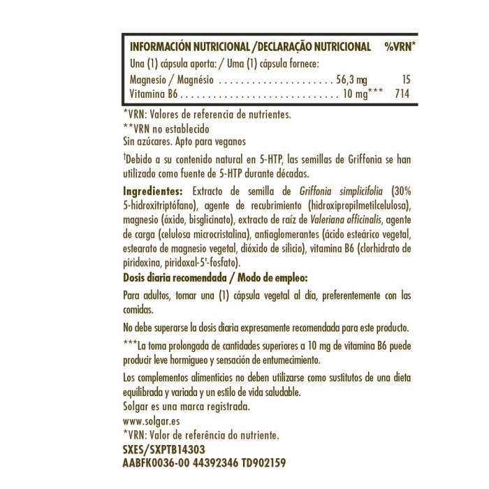 Griffonia 5-HTP - 30 cápsulas vegetales