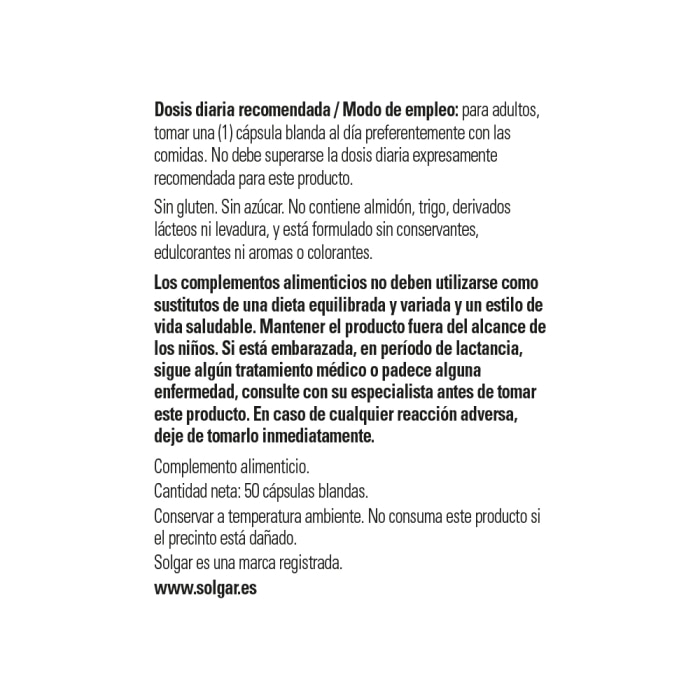 Vitamina E 268 mg (400 UI) - 50 cápsulas blandas