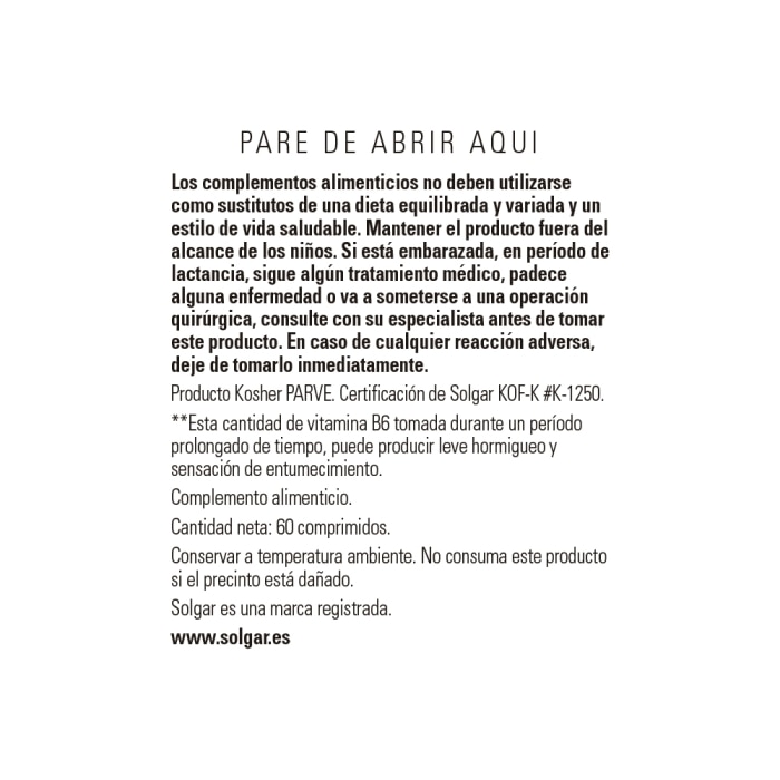 Solgar - Fórmula VM-Prime - 60 comprimidos