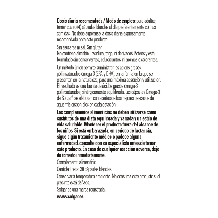 Omega-3 alta concentración - 30 cápsulas blandas