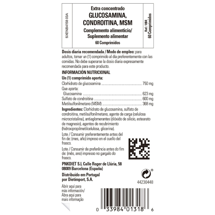 Glucosamina condroitina, MSM - 60 comprimidos