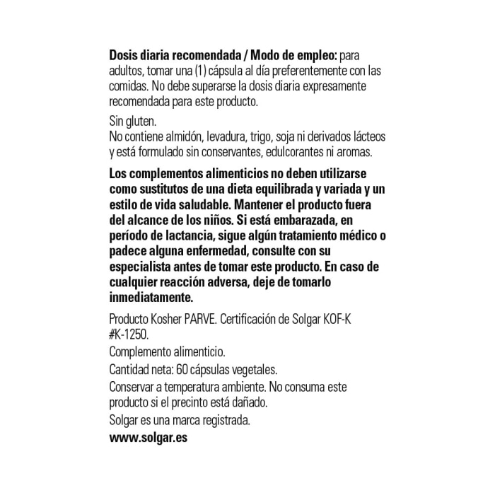 Solgar - Arándano rojo con vitamina C - 60 cápsulas vegetales